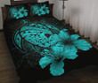 Alohawaii Home Set - Quilt Bed Set Hawaiian Map Turtle Hibiscus Polynesian Turquoise | Alohawaii.co