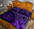 Alohawaii Home Set - Quilt Bed Set Hawaiian Turtle Plumeria Kakau Polynesian Purple AH J0