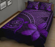 Alohawaii Home Set - Quilt Bed Set Hawaiian Turtle Plumeria Kakau Polynesian Purple AH J0