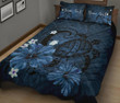 Alohawaii Home Set - Quilt Bed Set Personalized Hawaii Map Turtle Hibiscus Plumeria Polynesian Blue J96
