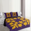 Hawaiian Royal Pattern Quilt Bed Set - Purple And Gold - L3 Style - AH - J2 - Alohawaii