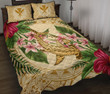 Alohawaii Quilt Bed Set - Hammerhead Shark Quilt Bed Set Strong Pattern Hibiscus Plumeria