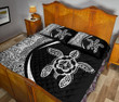 Hawaiian Polynesian Turtle Quilt Bed Set-Circle Style White - AH - J7 - Alohawaii