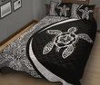 Hawaiian Polynesian Turtle Quilt Bed Set-Circle Style White - AH - J7 - Alohawaii