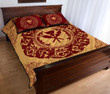 Hawaii Map Classic Floral Quilt Bed Set Red - AH - J5 - Alohawaii