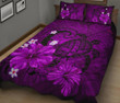 Hawaii Turtle Poly Tribal Quilt Bed Set - Purple - AH J9 - Alohawaii