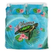 Alohawaii Bedding Set - Cover and Pillow Cases Hawaiian Ohana Turtle And Hibiscus Polynesian - AH - J1