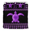 Hawaiian Hibiscus Turtle Polynesian  Bedding Sets - Purple Version - AH - J1 - Alohawaii