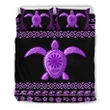 Alohawaii Home Set - Hawaiian Hibiscus Turtle Polynesian  Bedding Sets - Purple Version - AH - J1