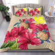 Hawaii Turtle Hibiscus Beige Simple Style - Bedding Set AH J2 - Alohawaii