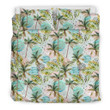 Alohawaii Bedding Set - Cover and Pillow Cases Hawaiian Tropical Watercolor Palm Tree Leaf Polynesian J71