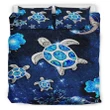 Hawaii Turtle Flower Moon Bedding Set - Blue Galaxy