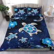 Alohawaii Home Set - Hawaii Turtle Flower Moon Bedding Set - Blue Galaxy - AH JW