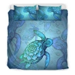 Alohawaii Bedding Set - Cover and Pillow Cases Hawaiian Turtle In The Sea Bubble Polynesian - AH - J1