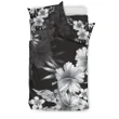 Alohawaii Bedding Set - Cover and Pillow Cases Hawaiian Hibiscus Black And White Polynesian | Alohawaii.co