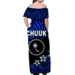 Alohawaii Dress - FSM Chuuk Off Shoulder Long Dress Unique Vibes - Blue