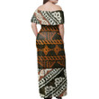 Alohawaii Dress - Masi Tapa Off Shoulder Long Dress
