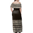 Alohawaii Dress - Tonga Tapa Polynesian Off Shoulder Long Dress