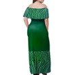 Alohawaii Dress - Green Tamoko Off Shoulder Long Dress