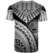 American Samoa T-Shirt White - Polynesian Necklace and Lauhala