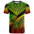 American Samoa T-Shirt Reggae - Polynesian Necklace and Lauhala