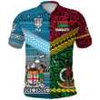 (Custom Personalised) Vanuatu And Fiji Polo Shirt Together - Bright Color, Custom Text And Number