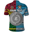 (Custom Personalised) Vanuatu And Fiji Polo Shirt Together - Bright Color, Custom Text And Number