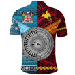 Papua New Guinea Polynesian And Fiji Tapa Together Polo Shirt - Bright Color