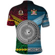 (Custom Personalised) Vanuatu And Fiji Polo Shirt Together - Blue