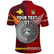 (Custom Personalised) Papua New Guinea And Tonga Polo Shirt Polynesian Together - Bright Red, Custom Text And Number