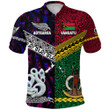 Vanuatu And New Zealand Polo Shirt Together - Purple