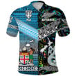 (Custom Personalised) New Zealand Maori Aotearoa Fiji Tapa Together Polo Shirt - Paua Shell, Custom Text And Number