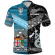 New Zealand Maori Aotearoa Fiji Tapa Together Polo Shirt - Black
