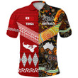 (Custom Personalised) Tonga Ngatu And Australia Aboriginal Polo Shirt Together, Custom Text And Number