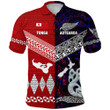 (Custom Personalised) New Zealand Maori Aotearoa Tonga Polynesian Together Polo Shirt - Purple, Custom Text And Number