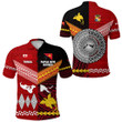 Papua New Guinea And Tonga Polo Shirt Polynesian Together - Red
