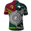 (Custom Personalised) Vanuatu And New Zealand Polo Shirt Together - Paua Shell
