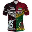(Custom Personalised) Vanuatu And New Zealand Polo Shirt Together - Red