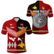 (Custom Personalised) Papua New Guinea And Tonga Polo Shirt Polynesian Together - Red, Custom Text And Number