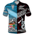 (Custom Personalised) New Zealand Maori Aotearoa Fiji Tapa Together Polo Shirt - Red, Custom Text And Number