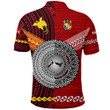 (Custom Personalised) Papua New Guinea And Tonga Polo Shirt Polynesian Together - Bright Red