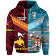 (Custom Personalised) Papua New Guinea Polynesian And Fiji Tapa Together Hoodie - Bright Color, Custom Text And Number