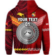 (Custom Personalised) Papua New Guinea And Tonga Hoodie Polynesian Together - Bright Red, Custom Text And Number
