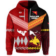 (Custom Personalised) Papua New Guinea And Tonga Hoodie Polynesian Together - Red, Custom Text And Number