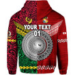 (Custom Personalised) Vanuatu And Tonga Hoodie Polynesian Together - Bright Red, Custom Text And Number