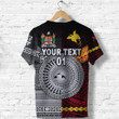 (Custom Personalised) Papua New Guinea Polynesian And Fiji Tapa Together T Shirt - Black, Custom Text And Number