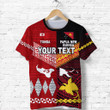 (Custom Personalised) Papua New Guinea And Tonga T Shirt Polynesian Together - Red