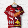 (Custom Personalised) Papua New Guinea And Tonga T Shirt Polynesian Together - Bright Red, Custom Text And Number