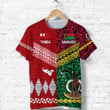 (Custom Personalised) Vanuatu And Tonga T Shirt Polynesian Together - Bright Red, Custom Text And Number