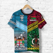 (Custom Personalised) Vanuatu And Fiji T Shirt Together - Bright Color, Custom Text And Number